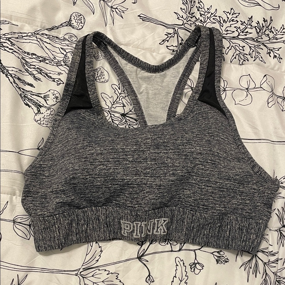 Victoria’s Secret Pink gray sports bra. NWOT size medium